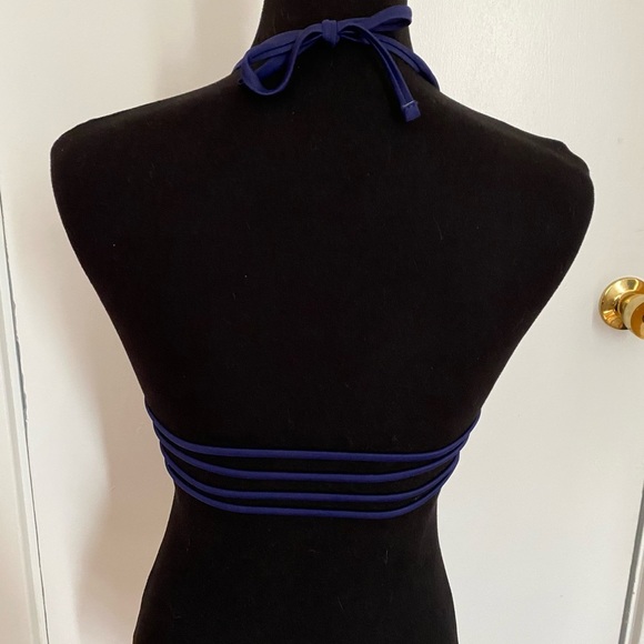 Shekini Ruched Halter Malibu Blue Bikini Top SIZE S - Picture 5 of 8